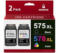 KNOWINK PG-575XL CL-576XL Cartuchos compatibles con Canon 575 576XL Multipack para Canon Pixma TS3550i TS3551i TR4750i TR4751i (2-Pack)