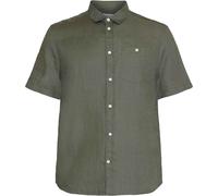 Knowledge Cotton Apparel - Camisas - Regular Linen Short Sleeve Shirt Burned Olive - Talla L - Caqui Caqui L