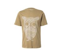 KnowledgeCotton Apparel Camiseta caqui / blanco M caqui / blanco
