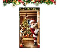 Knowlife Cubierta para Puerta de Navidad,Elementos de Fondo 2D para la Temporada de Invierno y Fiestas - Cubierta De Puerta para Celebraciones,para Fotografía En Exterior Hogar Cocina Y Porche