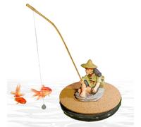 Knowlife Decoración para Peceras, Decoración para Pecera Pequeña Figuras de Pescador Flotantes, Figuras Decorativas para Paludario Terrario Hogar Estudio Betta Camarón Dragón Barbudo