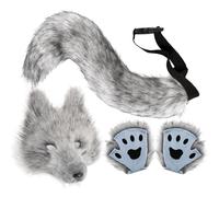 Knowlife Juego de Disfraz de Lobo | Accesorios de Falso Lobo para Disfrazarse | Traje de Animal para Mujer para Fiesta Carnaval Navidad Juego de Roles y Actuación en Escenario | Espectáculo de y