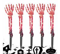 Knowlife Luces De Senderos - Luces de Estaca para Jardín,Diseño de Mano Esquelética de Halloween Resistente al Agua para Decoración de Jardín Entrada Porche Exteriores