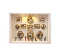 Knowlife Mini Cajas De Silueta De Museo, Mini Museo De Fotos, Marcos para Fotos Vintage Madera con Luz, 8 Cifras De Museos Y 11 Pequeño Marcos, San Valentín para Novio Y Novia