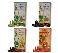 Knox 078750 Klassik - Conos de Incienso (4 Paquetes con 24 Conos de Incienso, Abeto y Mirra, Aroma de Navidad, Manzana Asada, Cono aromático)