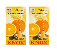 Knox Juego de 2 conos de incienso, naranja, cantidad: 48 unidades, fabricado en Alemania