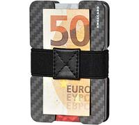 KNOXCARD Tarjetero para Tarjetas de fidelidad de identificación de crédito - Cartera Minimalista - Billetera - Cartera Secundaria para Viajes y Salidas - RFID Fibra de Carbono (Negro y Azul)