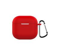 KNOXS Funda Compatible con AirPods 4, Suave Silicona Anti-rasguños con Mosquetón Case (Rojo)