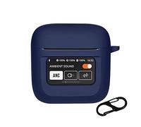 KNOXS Funda Compatible con JBL Tour Pro 2, Suave Silicona Anti-rasguños con Mosquetón Case (Azul)