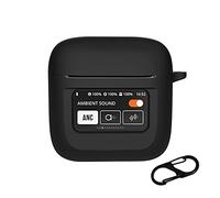 KNOXS Funda Compatible con JBL Tour Pro 2, Suave Silicona Anti-rasguños con Mosquetón Case (Negro)
