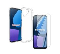 KNOXS Funda para Fairphone 5 con 1 Piezas Vidrio Templado Película Protectora, Carcasa Suave Anti-Amarillo Bumper TPU Case, Teléfono Antigolpes Funda (Transparente)