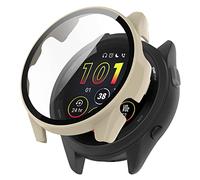 KNOXS Funda para Garmin Forerunner 165 Smart Watch con Protector de Pantalla, PC Bumper Anti-Rasguños Case HD&Delgada Protector de Pantalla Cover (Oro)