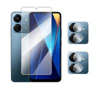 KNOXS Protector Pantalla para Xiaomi Poco C65, [1 Piezas Cristal Templado HD con 2 Piezas Protector de Lente de Cámara] Cristal templado Antiarañazos, Sin Burbujas (Transparente)