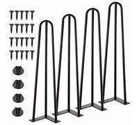 Knpwer 4 patas para mesa en forma de horquilla de 60 cm, patas de horquilla de acero, juego de patas de mesa con pinza, patas de mesa de acero sólido de 3 patas, diferentes tamaños