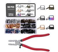 Knpwer 90 piezas de accesorios para llavero de 1 pulgada, 6 colores para llavero, llavero de cordón para bricolaje, llaveros de pulsera, cinturones
