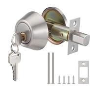 Knpwer Cerrojo de Seguridad con Llave de Acero Inoxidable, Juego de Cerradura de Cilindro, Cerradura de Seguridad de Entrada Frontal, Cerradura de Seguridad de Cilindro Único con Llave de Giro