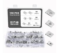 Knpwer Juego de Tuercas de Clip de Rosca 150 Piezas M4 M5 M6 M8, Clips en U para Automóvil con Surtido de Chapa