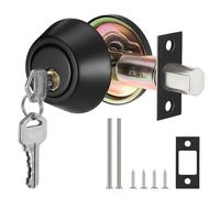 Knpwer Pomo de puerta con cerradura - Pomo redondo giratorio de metal con manija