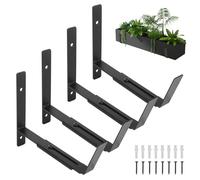 Knpwer Soportes Ajustables para Jardineras de Balcón y Ventana de 6 a 12 Pulgadas - Estante para Barandilla de Tubos y Pared