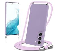 Knrlqim Funda con Cuerda para Samsung Galaxy S22 5G 6,1",Silicona Líquida Carcasa Antigolpes Case con Correa Colgante Ajustable Collar Correa de Cuello Cadena Cordón para Samsung S22 5G,Lila Violeta