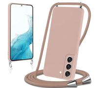 Knrlqim Funda con Cuerda para Samsung Galaxy S22 5G 6,1",Silicona Líquida Carcasa Antigolpes Case con Correa Colgante Ajustable Collar Correa de Cuello Cadena Cordón para Samsung S22 5G,Caqui
