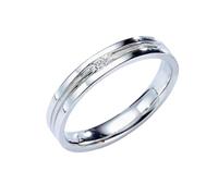 KnSam Alianzas de boda bicolor de 9 K/14 K/18 K, 0,03 ct laboratorio Creado diamante anillo de boda clásico, joyería auténtica anillo de oro de 18/14/9 quilates, talla 47 - 70, Oro blanco 375 de 9