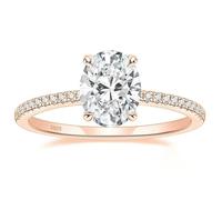 KnSam Alianzas de mujer individuales de plata de ley 925, ovalado, anillo de eternidad, anillo de boda para mujer con circonitas, anillos de boda decorativos, Plata de ley, Circonita cúbica