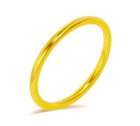 KnSam Alianzas de oro amarillo 999 de 24 quilates, joyas clásicas finas de 2 mm, anillo solitario de oro Au999, talla 47-62, Oro amarillo de 24 quilates (999), Sin circonita