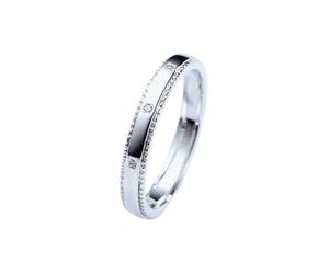 KnSam Alianzas de oro blanco 950 de 9/14/18 quilates, 0,01 ct, creado en laboratorio de diamante clásico, oro auténtico de 18/14/9 quilates, talla 47 - 70, Platino 950, Laboratorio Creado Diamante