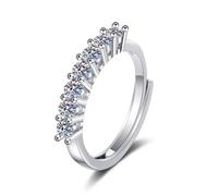 KnSam Alianzas Moissanit, banda de boda clásica, 18 K, Au750, oro blanco, oro 750, anillo de solicitud de joyas auténticas, plata, talla 47-65, Oro blanco de 18 quilates (750), Moissanita