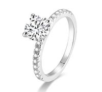 KnSam Alianzas para mujer de plata de ley 925, anillo de eternidad, anillos de amistad para mujeres con moissanita, anillos de boda decorativos, Plata de ley, Moissanita