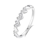 KnSam Anillo de boda Au750 de oro amarillo, anillos de la amistad corazón con diamante, alianzas de boda de platino 950, talla 47-65, Oro blanco 585 de 14 quilates, Diamante