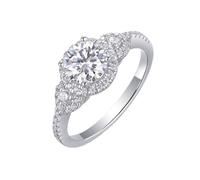 KnSam Anillo de boda de oro 750, elegante par de anillos con moissanita, platino PT950, talla 47-65, Oro blanco de 18 quilates (750), Moissanita
