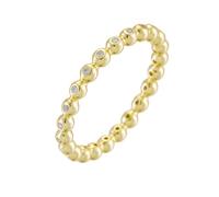 KnSam Anillo de boda de oro amarillo de 9 quilates, joyas de oro auténtico, cuentas con moissanita, anillo solitario Au 375, talla 54 (17,2)