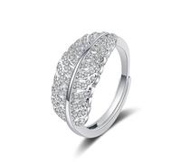 KnSam Anillo de boda de oro blanco Au750 de 18 quilates, anillo de boda con hoja de diamante creada en laboratorio, anillo de oro 750, oro, talla 47-65, Oro blanco 375 de 9 quilates, Laboratorio