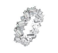 KnSam Anillo de boda de oro de 18 quilates, banda de boda clásica con moissanita, corte rectangular, anillo de boda Au 750, oro verde oliva, talla 47-65, Oro blanco 375 de 9 quilates, Moissanita