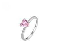 KnSam Anillo de boda de oro real Au 375/585/750, oro blanco, anillos de amistad con laboratorio creado en laboratorio rosa zafiro rosa corazón, laboratorio creado en laboratorio, anillo de boda de oro