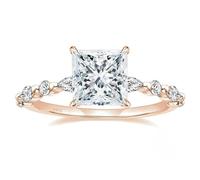KnSam Anillo de boda de plata de ley 925, 4 garras, anillo de eternidad para mujer, con circonitas, anillo gótico, Plata de ley, Circonita cúbica