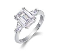 KnSam Anillo de boda de platino 950, joyas de oro auténtico, pequeños anillos de amistad con moissanita, anillos de pareja PT950, talla 53 (16,9)