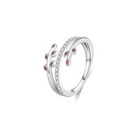 KnSam Anillo de compromiso de oro auténtico de 18 quilates, alianzas clásicas con rubí rosa rojo, para parejas, laboratorio creado con diamante PT950 platino, talla 47 - 65, Oro blanco 375 de 9