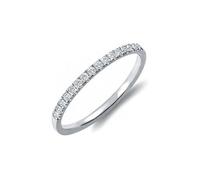 KnSam Anillo de compromiso de oro auténtico de 18 quilates, oro blanco de 18 quilates, con diamantes creados en laboratorio, para la eternidad, para memoirering, para parejas, de oro, talla 49 - 70