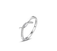 KnSam Anillo de compromiso de oro de 18 quilates, diseño geométrico con diamantes, anillos de amistad PT950, talla 47-65, Oro blanco de 18 quilates (750), Diamante