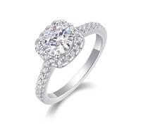 KnSam Anillo de la amistad de oro Au750 de 18 quilates, elegante anillo de boda con moissanita, par de anillos PT950 Platinum, talla 47-65, Platino 950, Moissanita