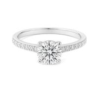 KnSam Anillo de oro auténtico de 9 K/14 K/18 K, oro blanco, 4 garras con moissanita, anillos de pareja de oro blanco Au 375/585/750, talla 47-65, Oro blanco 375 de 9 quilates, Moissanita