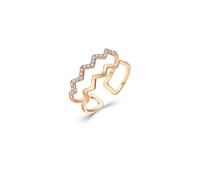 KnSam Anillo de oro rosa de 9 K/14/18 K, anillos de pareja creados en laboratorio con diseño de onda hueca, anillo de oro de 18/14/9 quilates, talla 47-70, Oro rosa de 14 quilates, Laboratorio Creado