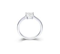 KnSam Anillo solitario de oro blanco de 9 K/14 K/18 K, joyas auténticas, creadas en laboratorio, para parejas, clásicos, corte princesa, blanco, anillo de oro de 18/14/9 quilates, talla 47-70, Oro