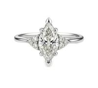 KnSam Anillos de boda auténticos de 9 K/14 K/18 K, oro blanco, corazón con moissanita, talla 47 - 65, Platino 950, Moissanita