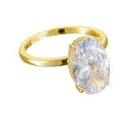 KnSam Anillos de boda auténticos de oro amarillo de 14 quilates, 4 garras con moissanita, talla 49 (15,6)