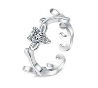 KnSam Anillos de boda auténticos de oro blanco 750 de 18 quilates, anillo de boda, anillo de diamante con gotas de agua con diseño de laboratorio, diamante de corte de gota, anillo de compromiso, oro