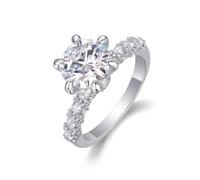 KnSam Anillos de boda de oro de 18 quilates, 6 garras con moissanita, anillos de pareja de platino PT950, talla 47-65, Platino 950, Moissanita